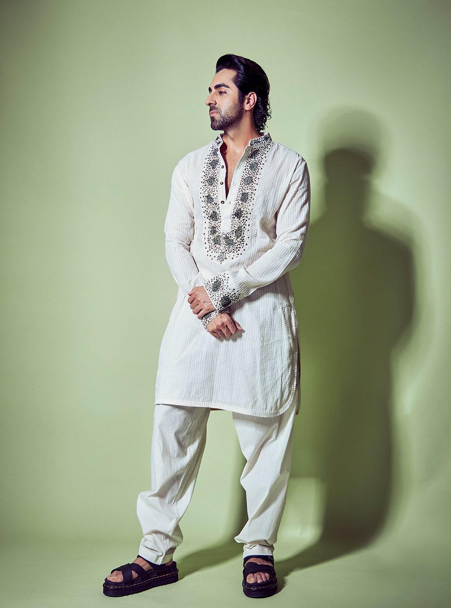 ABSTRACT ROSE HAND EMBROIDERED KURTA My Store