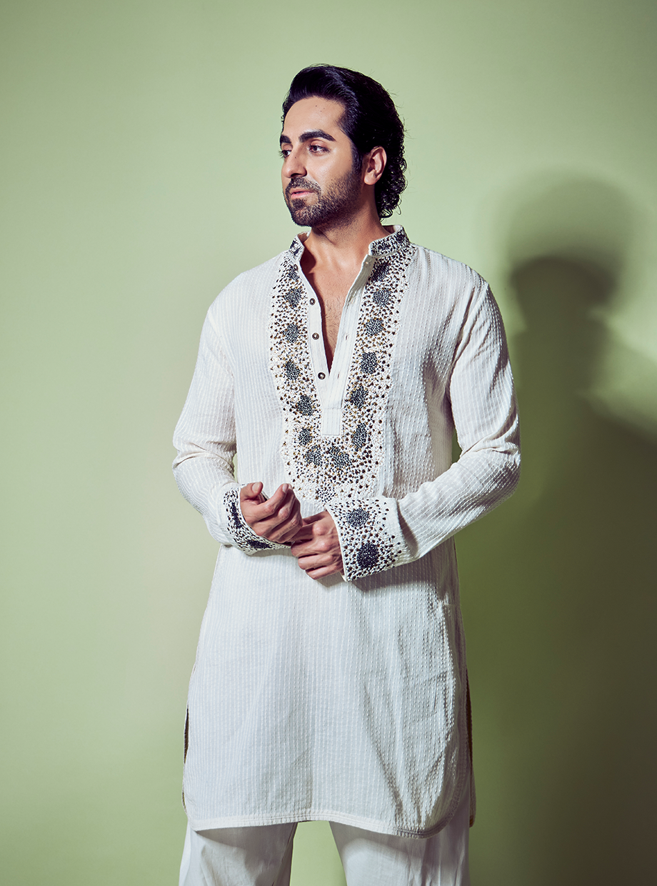 ABSTRACT ROSE HAND EMBROIDERED KURTA My Store